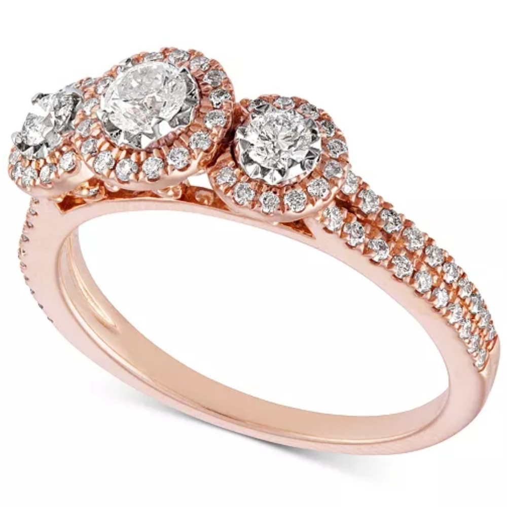 Diamond Triple Halo Engagement Ring (3/4 ct. t.w.)